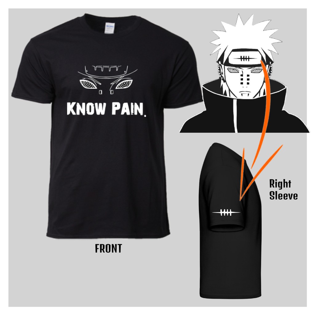 Anime T-shirt Naruto - Nagato Know Pain For Men For Women (Black T ...