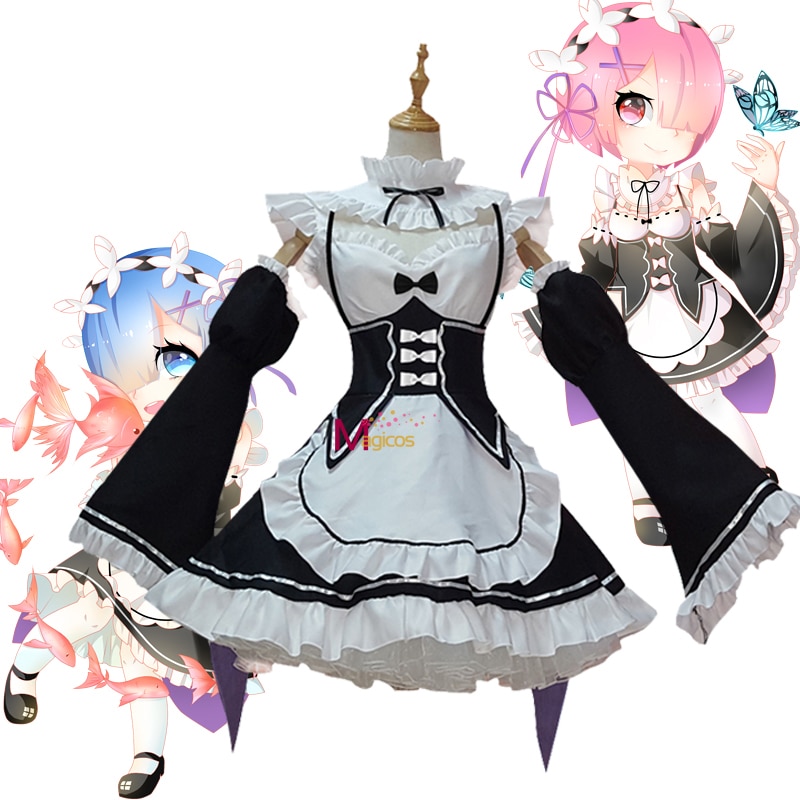 Anime Re Zero Kara Hajimeru Isekai Seikatsu Ramu Ram Remu Rem Cosplay
