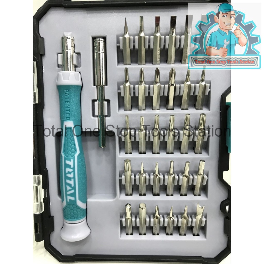 TOTAL 32Pcs precision screwdriver set Premium Industrial TOOLS