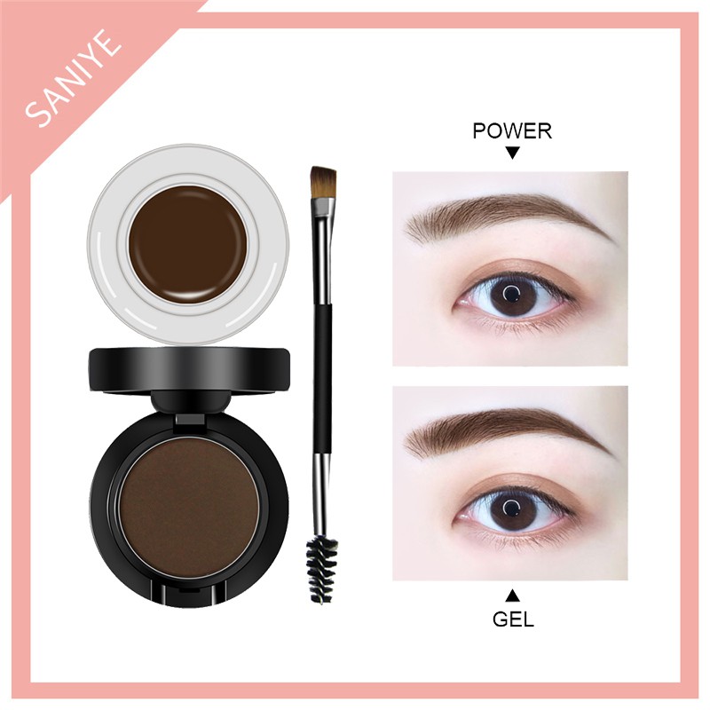 SANIYE Double Layer Eyeliner Gel Eyebrow Powder Eyes Makeup Set With