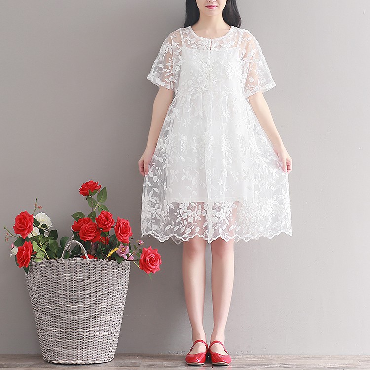 lace embroidered dress