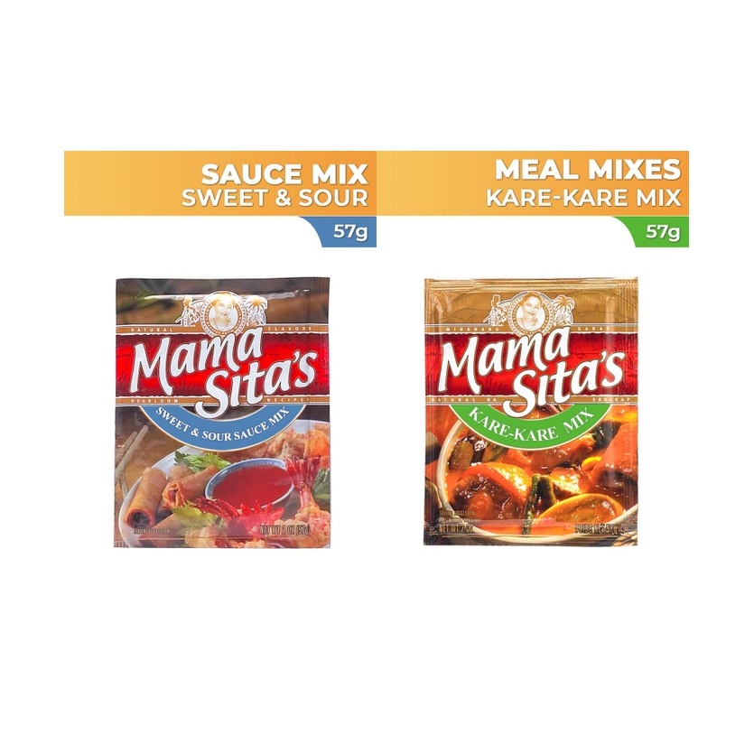 Mama Sitas Sauce Mix Sweet And Sour 57g And Meal Mix Peanut Kare Kare 57g