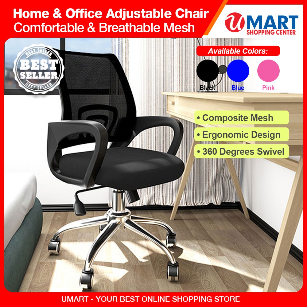 Office Chair Adjustable Height 360 Rotate Mesh Comfortable and Breathable  Home Office Furniture | Shopee Philippines