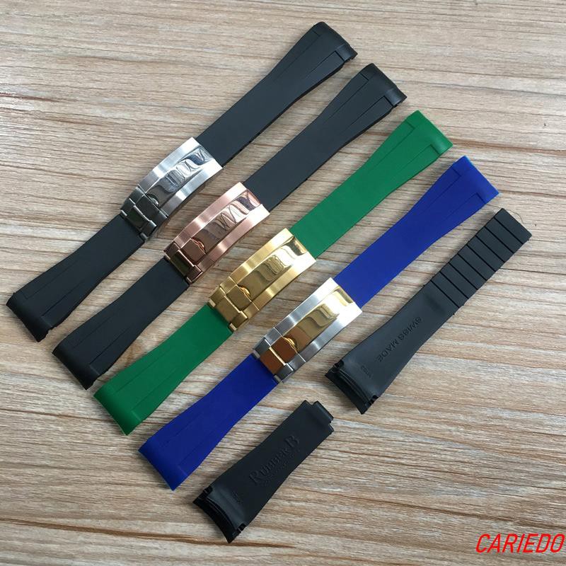 Suitable For Rolex Blue Black Green Water Ghost Strap Rubber B Natural Submariner GMT 20mm Men Style