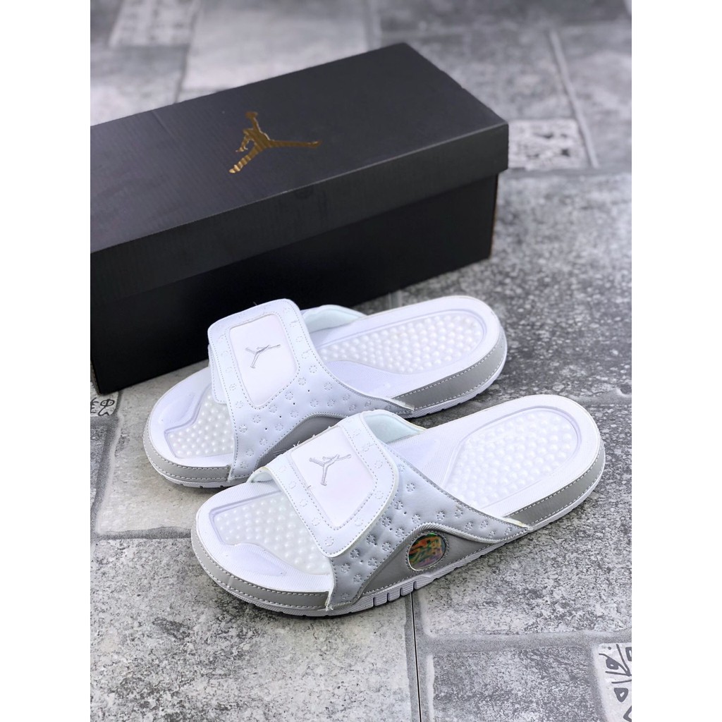 jordan sandals grey