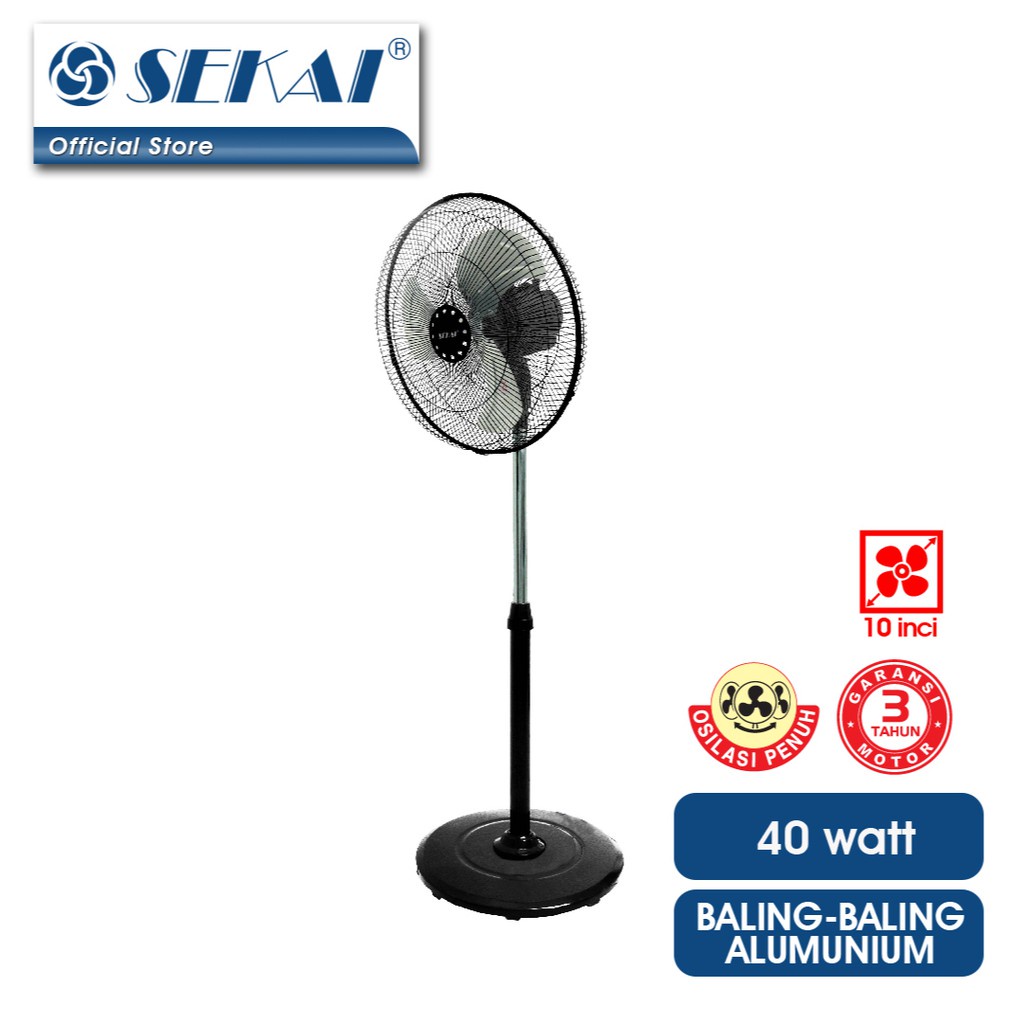Sekai Stand Fan / 10 Inch Aluminum Fan Stand HSN 1038 PO Shopee