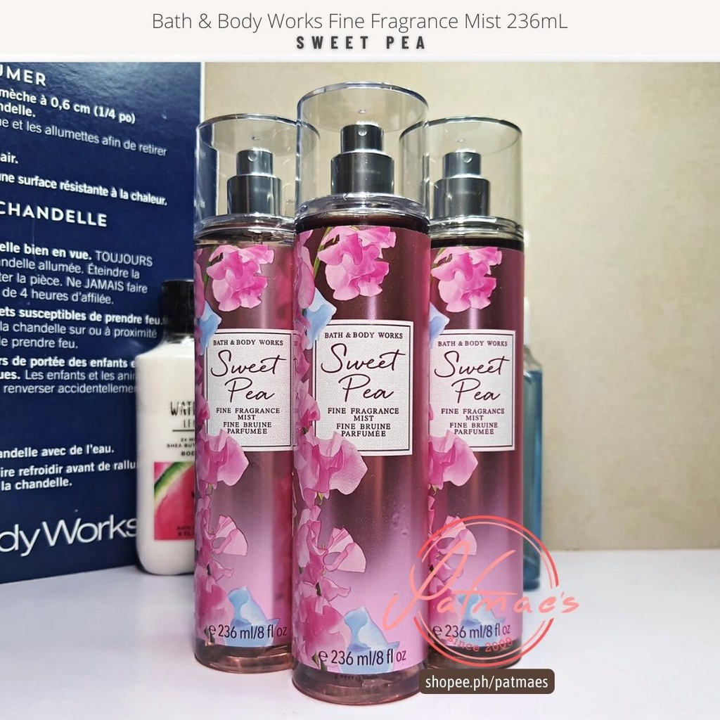 Bath And Body Works Fragrance Mist Sweet Pea 236mL (sold Each) | Shopee ...