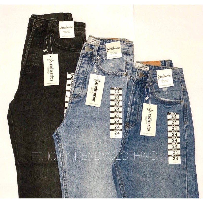 stradivarius mom jeans size chart