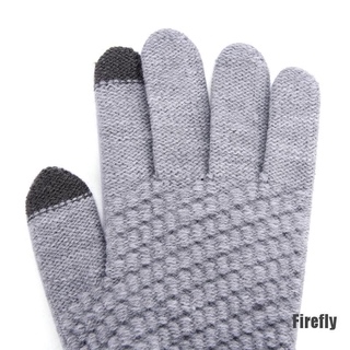 <firefly> knitted Winter  Warm Wool Gloves Touch Screen Gloves Man Women Winter Gloves #4