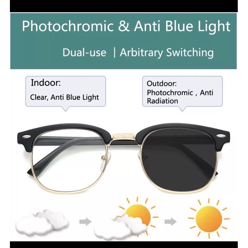 photochromic eyeglasses whit anti radiation anti blue ray classic ...