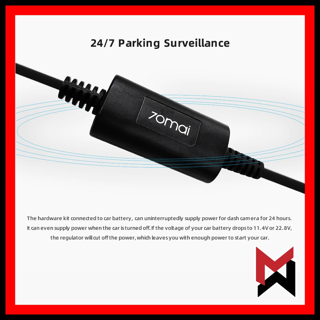 70mai Hard Wire Kit Parking Surveillance Hardwire Kit Shopee