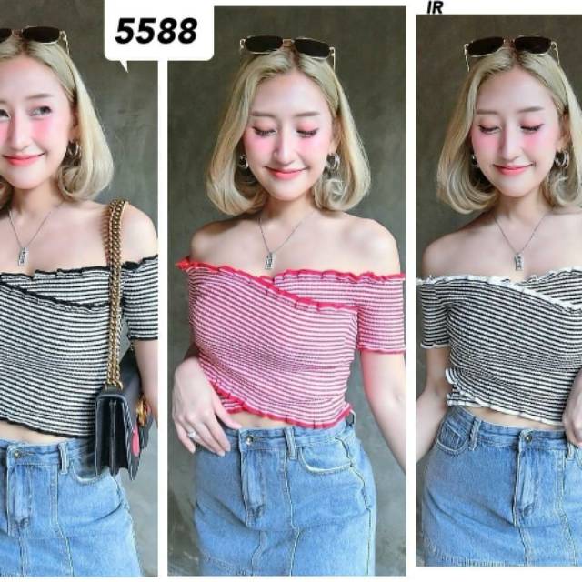 Top Knit SABRINA STRIPE 5588 (Import) V2 | Shopee Philippines