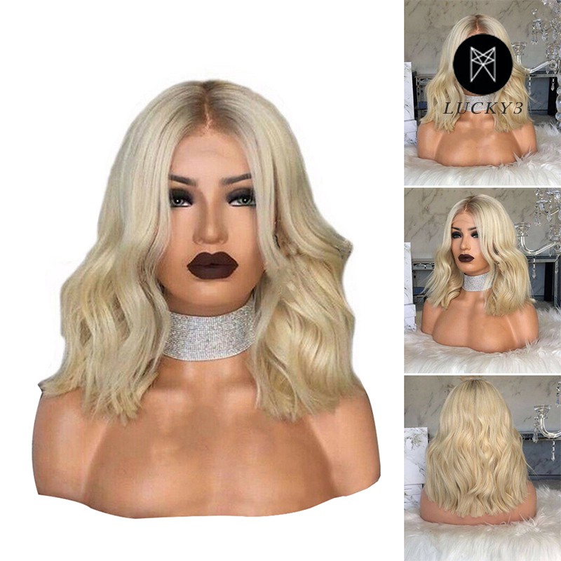 short wavy blonde wig