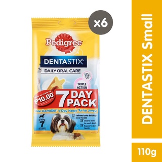 （hot）PEDIGREE Dentastix Dog Treats - Weekly Treats for Small Dogs (6-Pack), 110g. Treats for Adult D