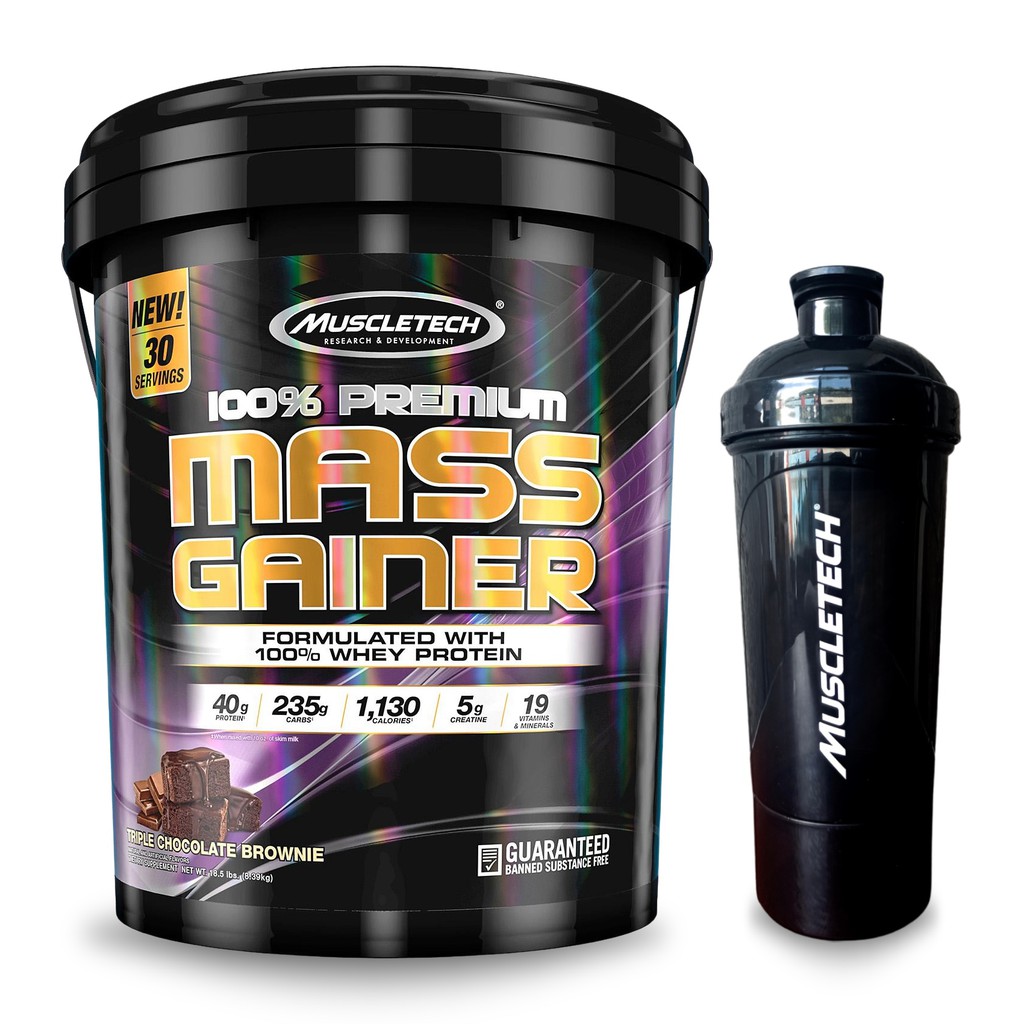 Muscletech 100 Premium Mass Gainer 18 5lbs With Free Shaker Weight Gainer Protein Powder Shopee Philippines