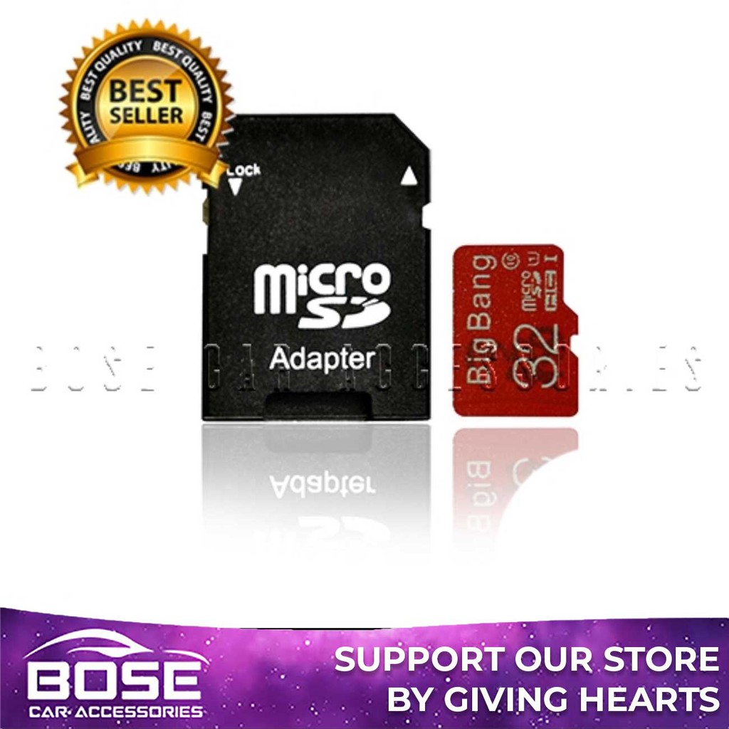 Big Bang 32GB TF SD Card Class 10 UHS1 Memory Card with free adapter