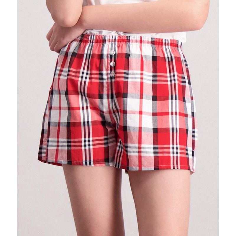 Bench Ladies Boxer Shorts Red Checkered Shopee Philippines