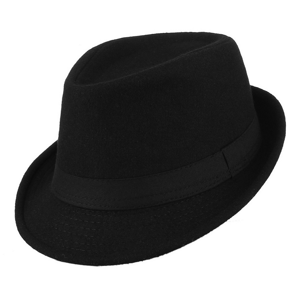 New Wool Women Men Fedora Hat For Winter Autumn Elegant Lady Gangster