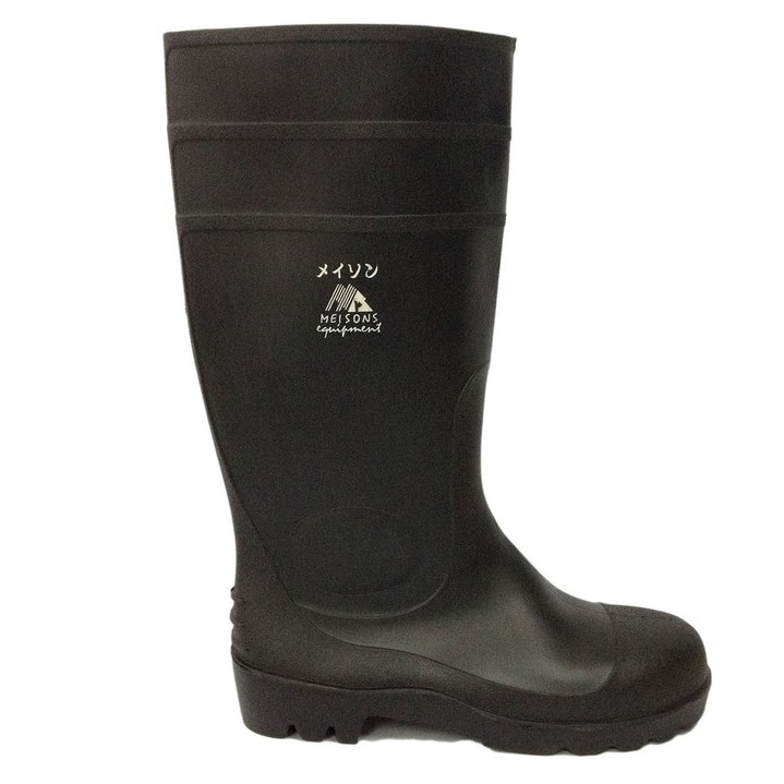 Meisons rubber boots with steel toe ALL BLACK rain boots xde Shopee