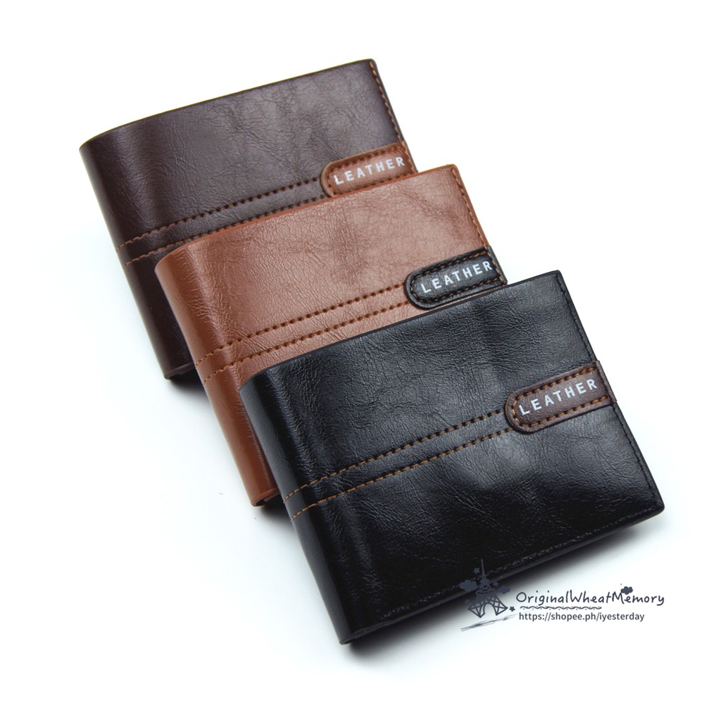 Mens Wallet Smooth leather Packet Wallet | Shopee Philippines