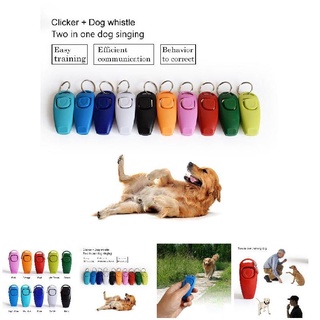 【Hot Sale】Combo Dog Clicker & Whistle - Training Pet Trainer Click Puppy With Guide With Key Ring
