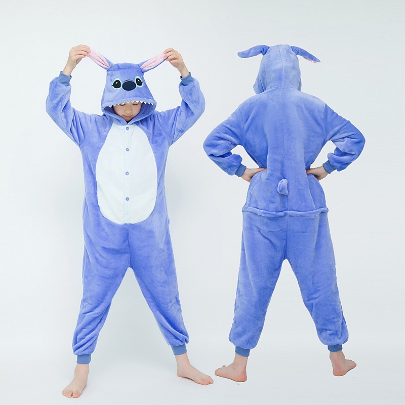 Kigurumi Stitch Onesies Kids Children Animal Jumpsuit Girls Boys ...