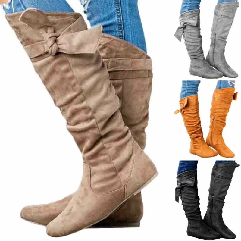 low heel knee high boots uk