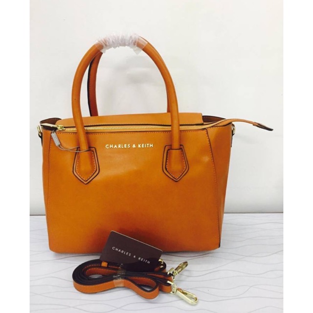 charles and keith orange bag