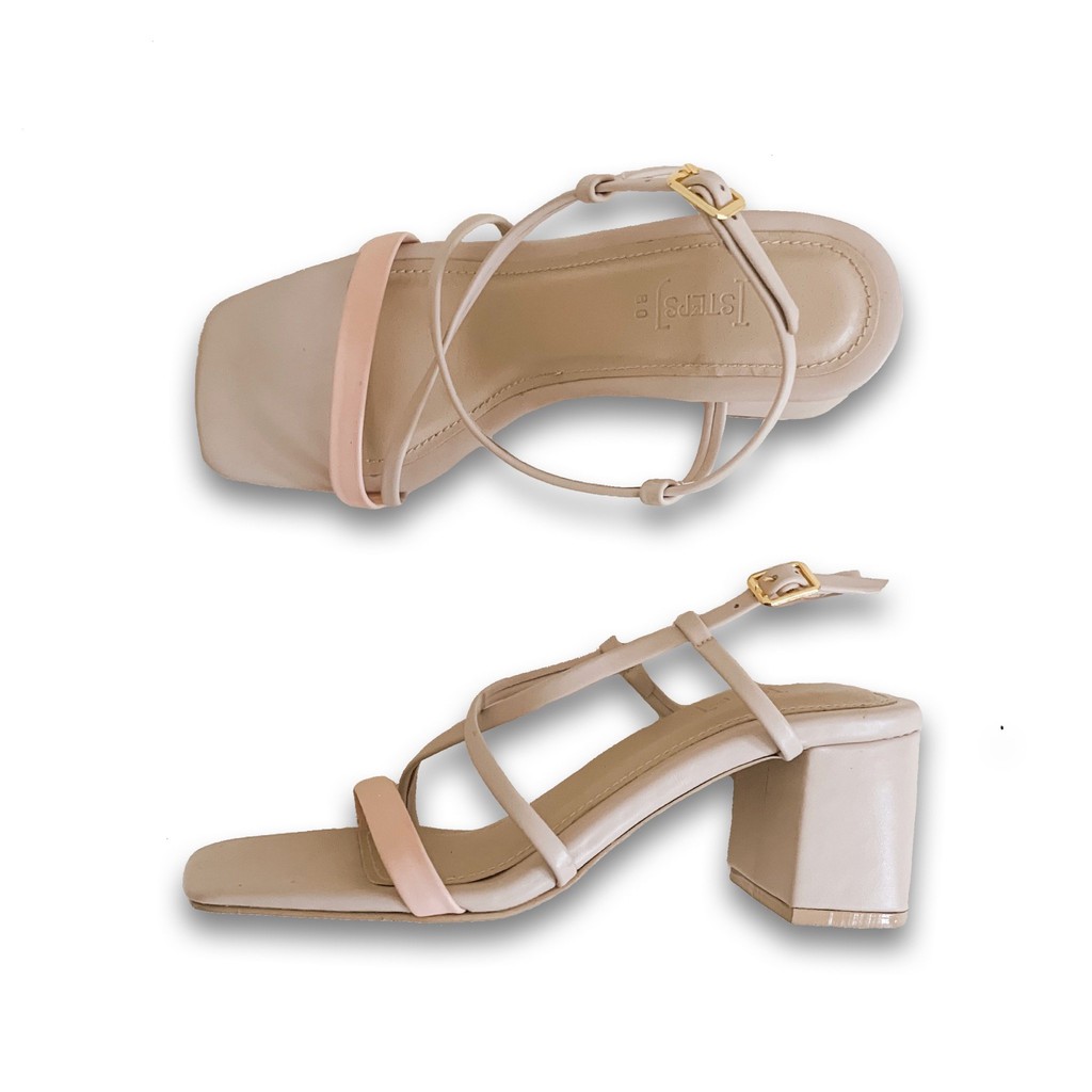 blush strap heels