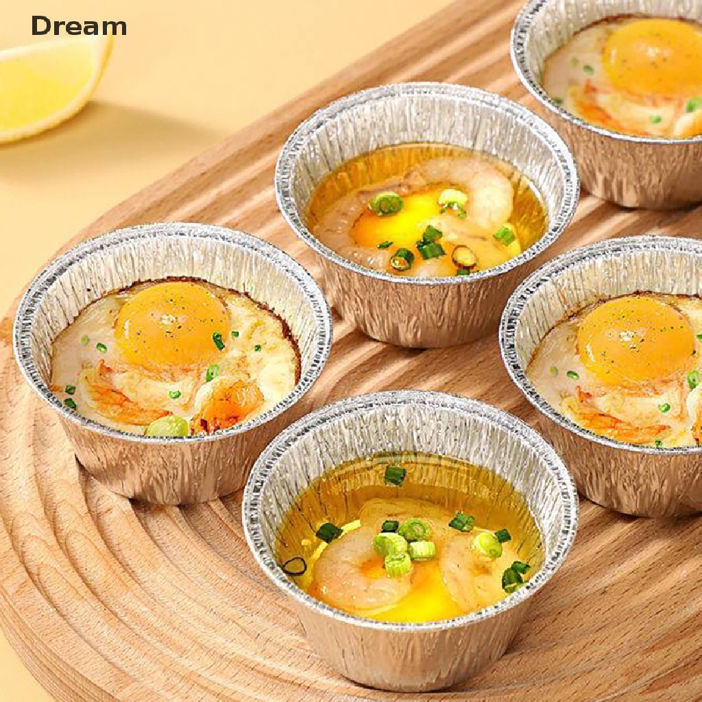 10Pcs Aluminum Foil Mold Mini Egg Tart Cases Cake Cups Tin Pie Trays