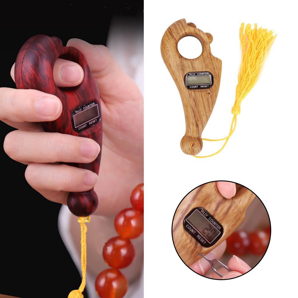 Black Electronic Counter Plastic Counting Tool Digital Beads Counter Manual Ring for Buddhist Meditation Muslim Prayer 