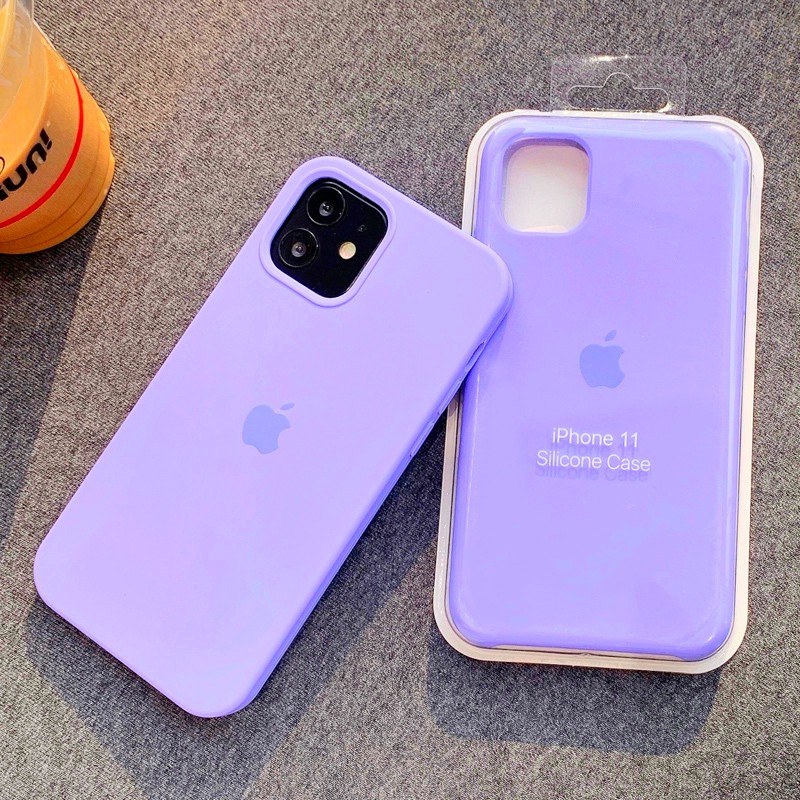 Light Purple Full Coverage Iphone 12 12 Pro Max 12mini 11 Pro Max 7 8 Plus X Xs Max Xr 6s 6 Liquid Silicone Phone Case Shopee Philippines