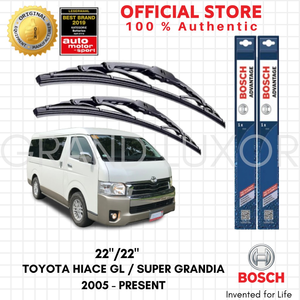 Bosch Advantage Wiper Blade Set For Toyota Hiace Gl / Super Grandia ...