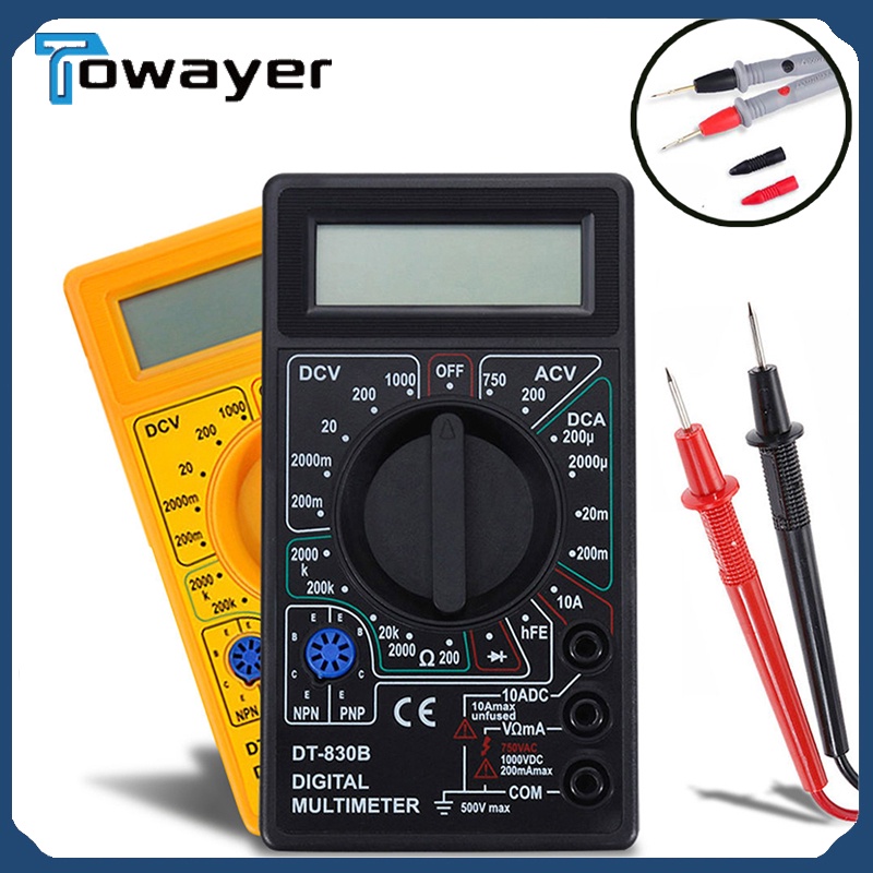 LCD Digital Multimeter DT-830B Mini Handheld Multimeter For Voltmeter ...