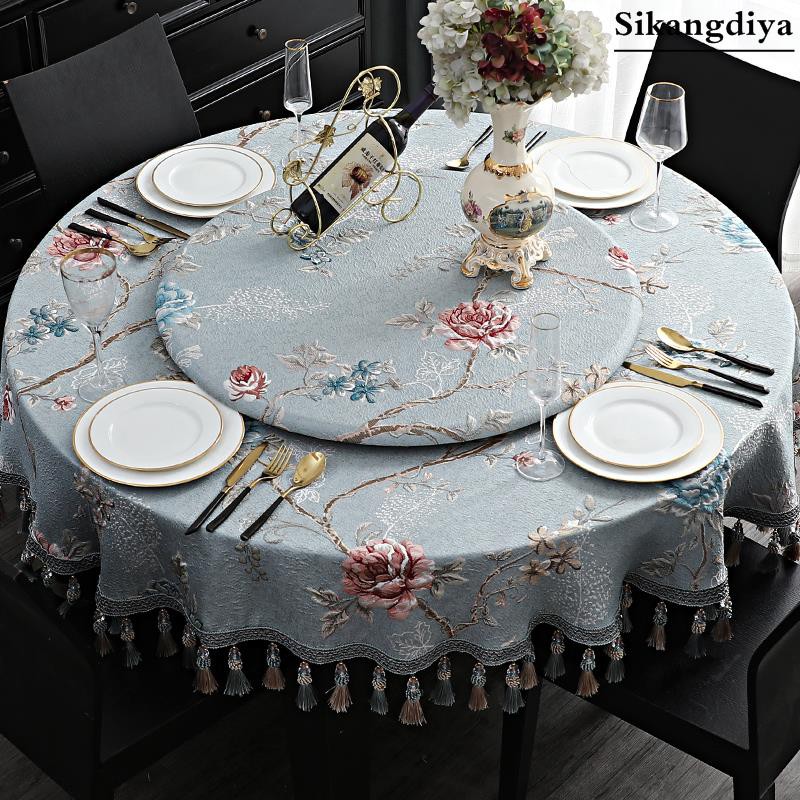 Featured New Chinese Large Round Table, Round Kitchen Table Cloth