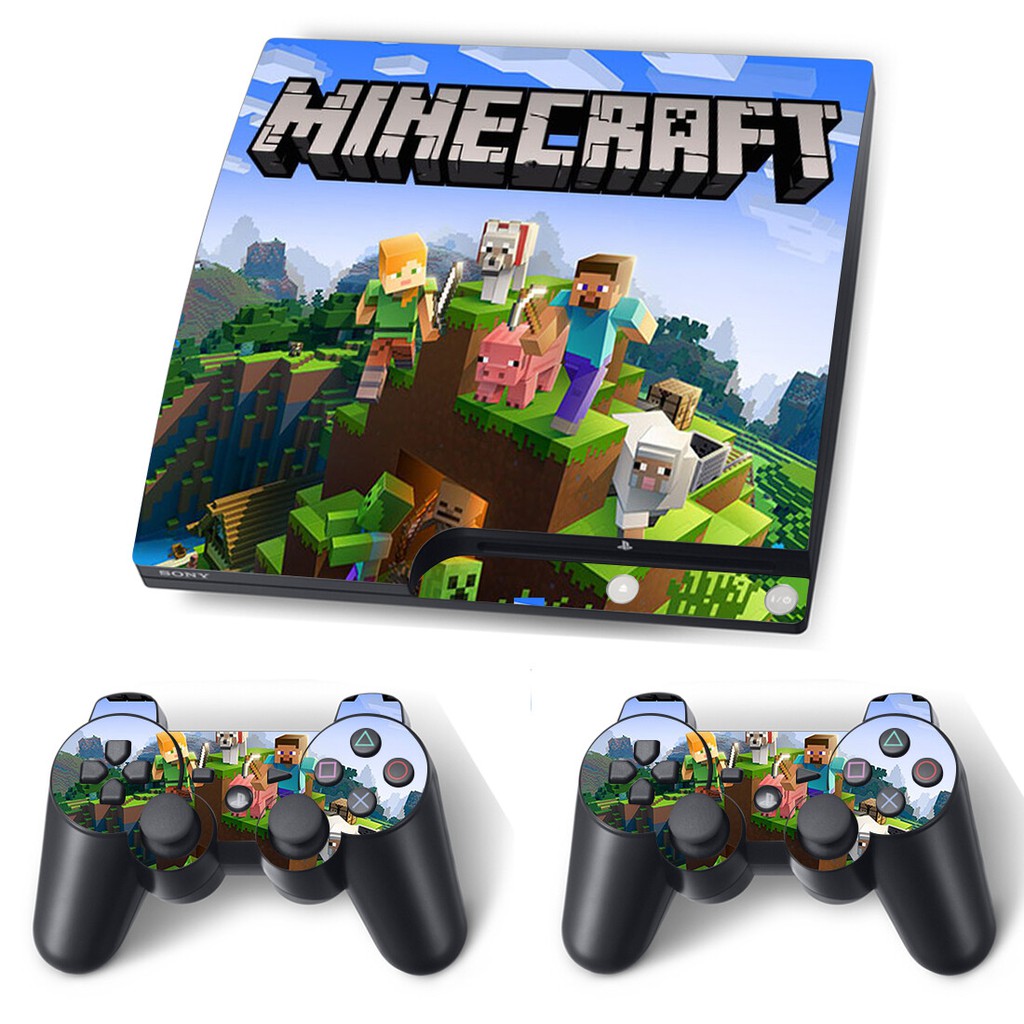 Minecraft Skin Sticker Decal For Ps3 Slim Playstation 3 Console Controllers For Ps3 Slim Skin Shopee Philippines