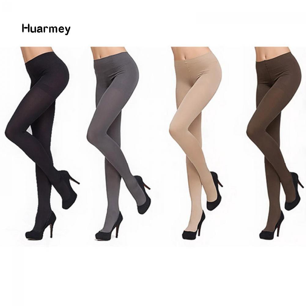 Large Size Thicken Women Footed Stretch Pantyhose Stockings Opaque Tights Black