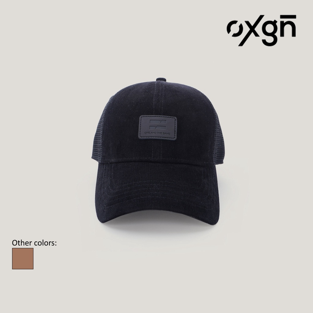 OXGN COED Corduroy Trucker Cap For Men And Women (Black/Tan)