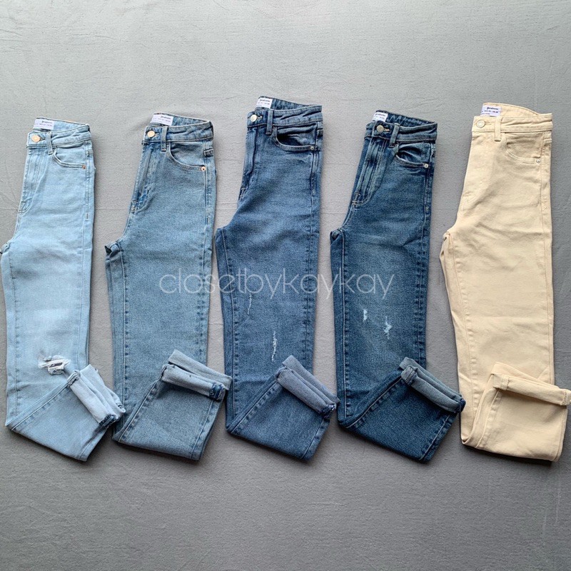stradivarius mom jeans size chart