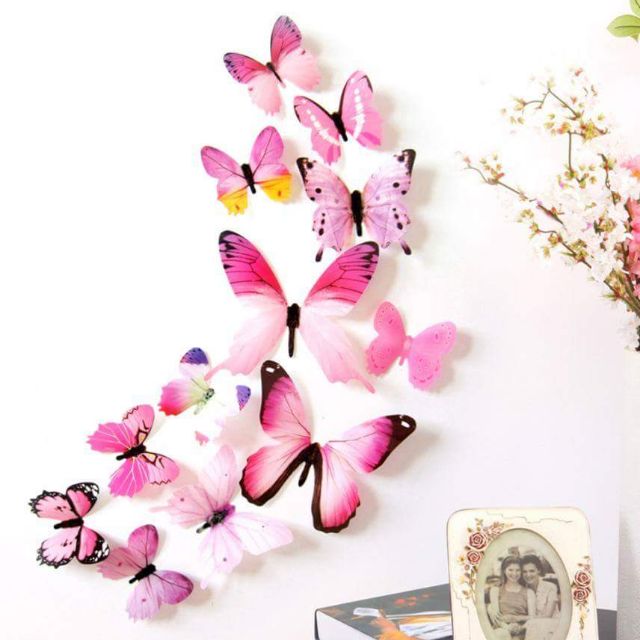 3d Butterfly Wall Decor 12pcs Assortrd Size Shopee Philippines