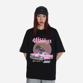 【Selvze】American style street printed oversized Round neck loose short sleeve top for women T-shirt #4