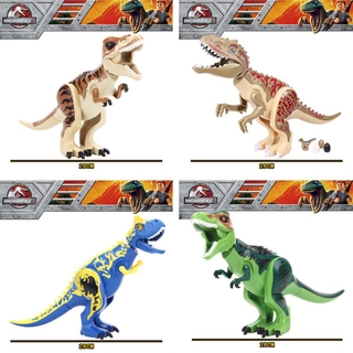 T-Rex Indominus Carnotaurus Tyrannosaurs Action Figures Building Blocks Dino Toys Safe ABS Plastic 325 4 Pack Large Jurassic Dinosaurs 11 