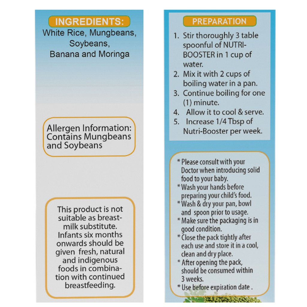 NUTRI BOOSTER BANANA 400grams BABY PORRIDGE, PUREE & CEREAL/ FOOD PICKY EATER & WEIGHT GAIN NO SUGAR