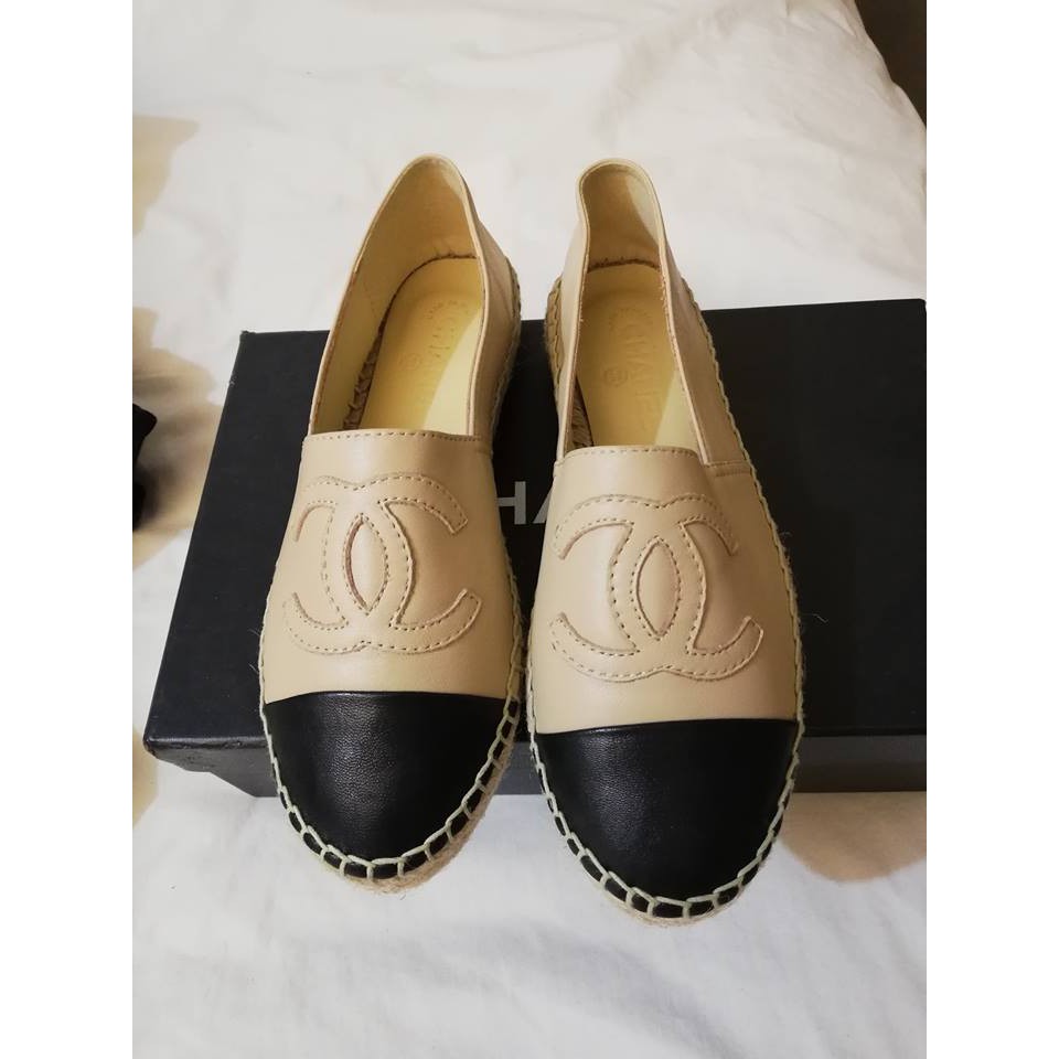 tan chanel espadrilles