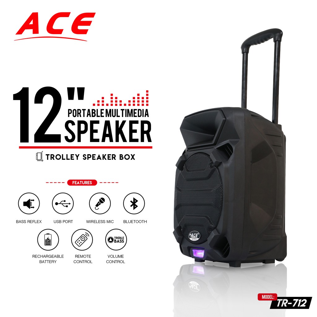 exceedo bluetooth trolley speaker