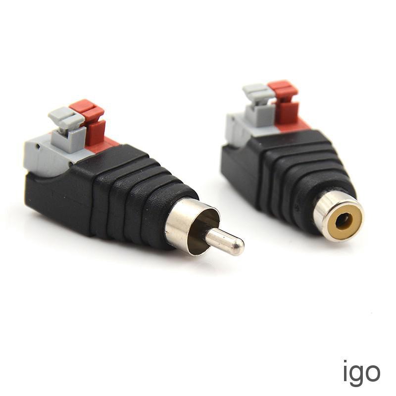 IGO 5Pcs speaker wire a/v cable to audio male rca connector adapter ...