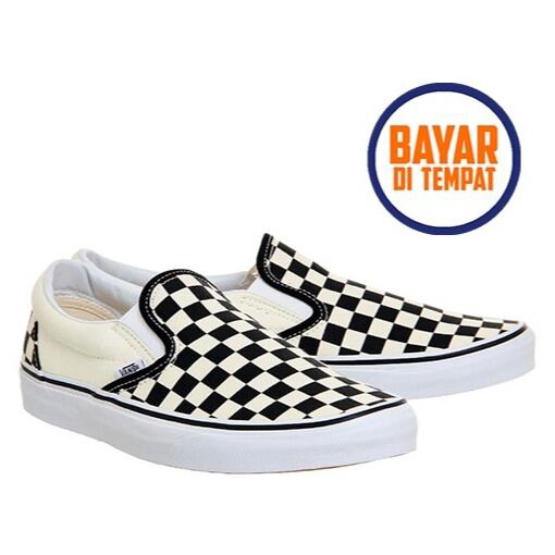 Vans09 Slip On Checkerboard Chess Shoes Black White Premium | Shopee  Philippines
