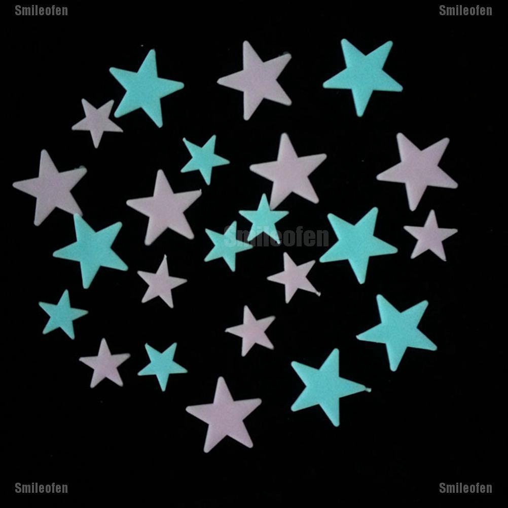 100 Wall Glow In The Dark Stars Stickers Kids Bedroom Nursery Room