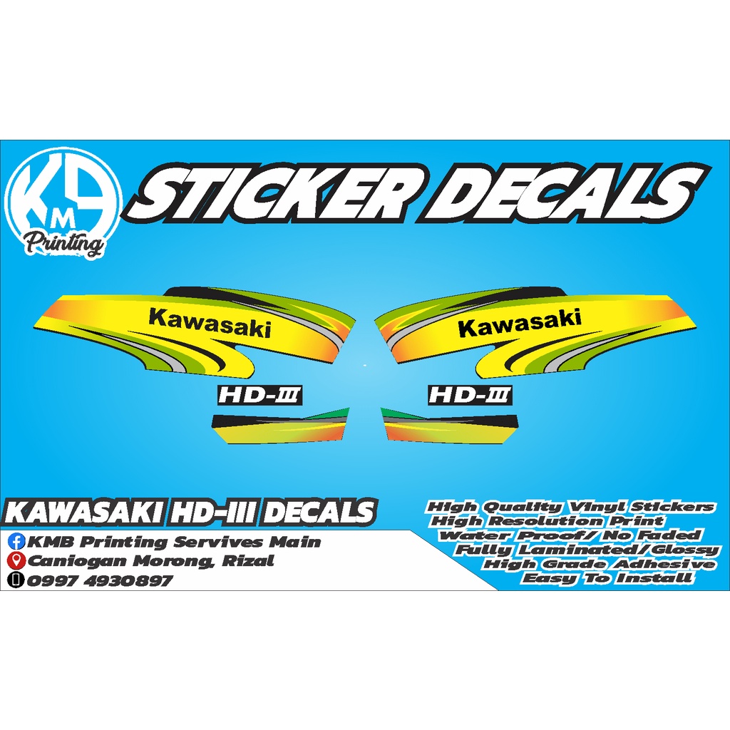Kawasaki HDIII Stock Sticker Decals Shopee Philippines
