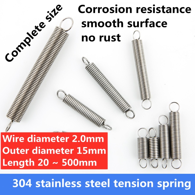 【AZY】SUS304 stainless steel Tension spring d2.0mm OD15mm 304 stainless steel length 50~300mm